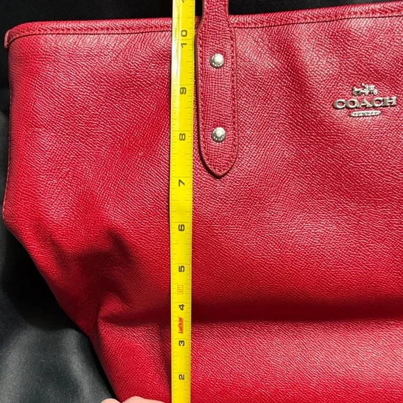 Coach Vibrant Red Leather Tote - Picture 12 of 13